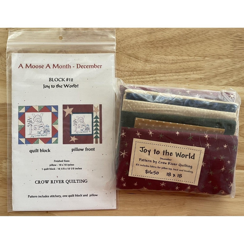 CROW RIVER QUILTING‎ - Quilt Block & Pillow Pattern + Fabric A MOOSE A MONTH